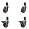 Service Caster 3.5'' Thermoplastic Rubber Wheel Swivel 1-5/8'' Expanding Stem Caster Set 2 Brakes, 4PK SCC-EX20S3514-TPRB-2-PLB-2-158 - alternate 1